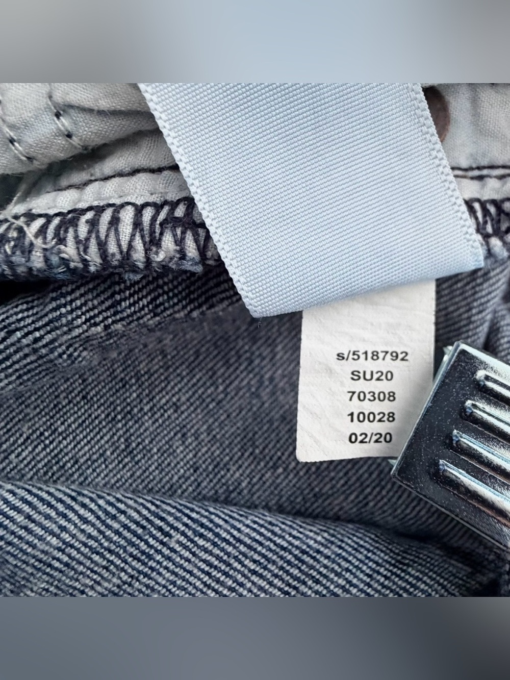 LOFT OUTLET Classic High-Rise Dark Blue Denim with Stripe Shorts - Picture 7 of 9